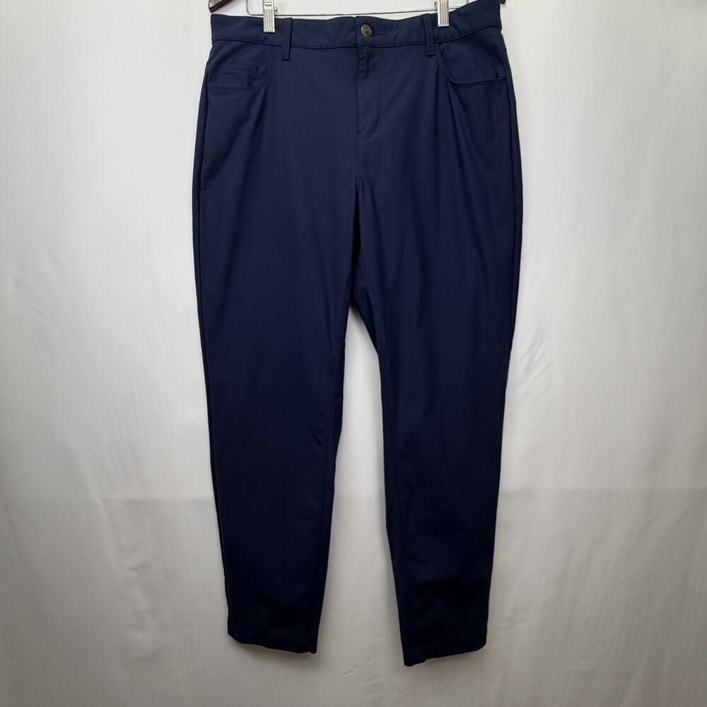 Fabletics Athletic Pants Mens L Navy Blue Lightweight Performance Trousers 36x29